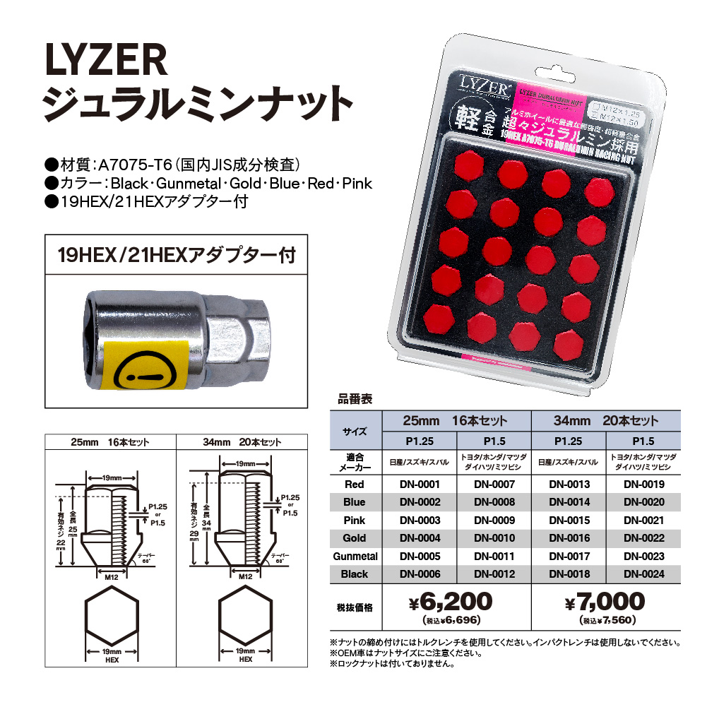 ジュラルミンナットLYZER